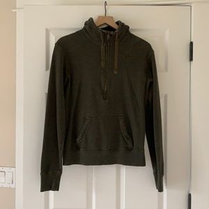 Nike Youth Unisex Olive Green half zip hoodie
